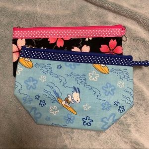 🐳 NEW snoopy & cherry blossom travel pouches handmade in Hawaii